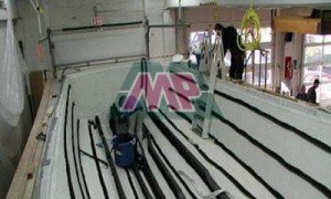 lining the flow media mesh